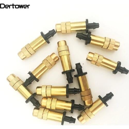 1/4" Copper Atomized Agriculture Greenhouse Garden Watering Sprinkler Mist Irrigation Spray Nozzles Brass Water Fog 10 Pcs