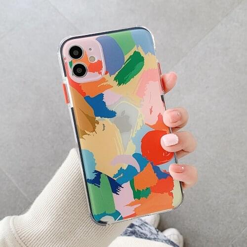 Fashion Abstract Art Phone Case For iPhone 12 Mini 12 Pro 11 Pro XR X XS Max 7 8 Plus Soft TPU Shockproof Phone Back Cover Coque
