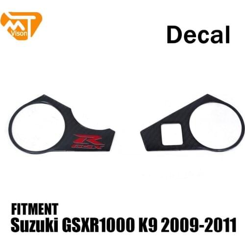 Motorcycle Accessories Carbon Fiber Stickers Triple Tree Pad Clamp Top Upper Front End Decal For SUZUKI GSXR100 GSX K9 2009-2011
