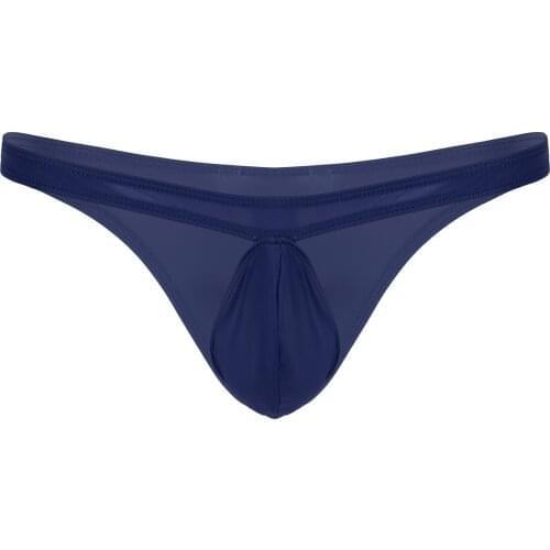 Mens Erotic Lingerie Underpants Elastic Waistband T-back Briefs Low Rise Bulge Pouch G-string Thongs Breathable Beachwear Bikini