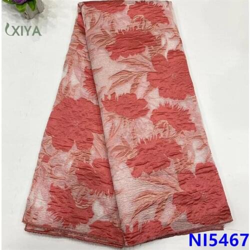 Latest African Jacquard Lace Fabric Brocade Lace for Bridal Materials High Quality Nigerian Tulle Mesh Lace for Sewing NI5467