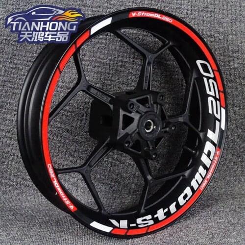 New GSX250R GW250 DL250 wheel hub sticker modified wheel frame reflective waterproof sticker decal 17 inch universal waterproof