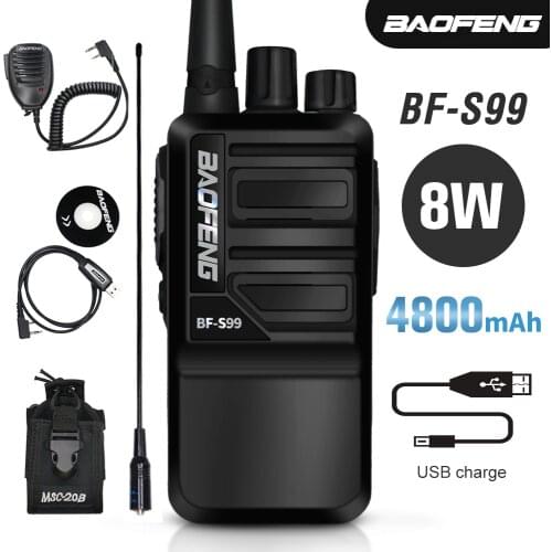 Original Baofeng BF-S99 Miniature Walkie Talkie UHF 400-470MHZ 8W 4800mAh 16CH Long Distance Two Way Radio Upgrade From bf888S