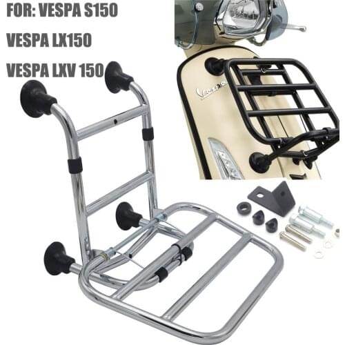 Front Luggage Rack Chrome/BLACK For Piaggio Vespa S150 LX150 LXV150 2014-2018