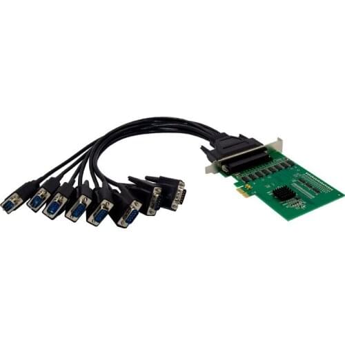 PCIE X1 To DB9 RS232 Serial Port 8 Port Riser Card Serial Controller Card PCI-Express Extension Converter Adapter Chip XR17V358