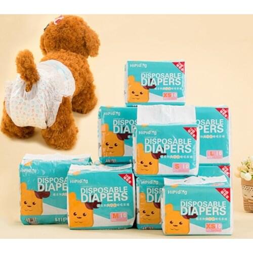 10PCS/Bag Dog Diapers Diaper for Dogs Pet Female Dog Disposable Leakproof Nappies Puppy Super Absorption Physiological Pants