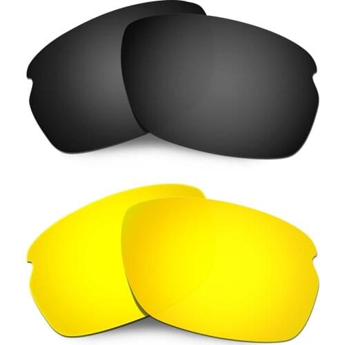 HKUCO Polarized Replacement Lenses For Carbon Shift Sunglasses Black/Gold 2 Pairs