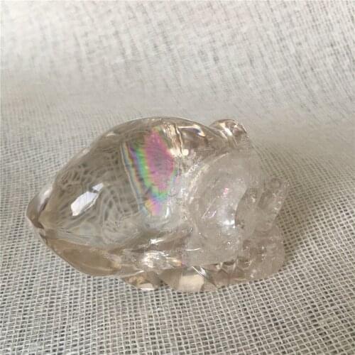 Natural rainbow quartz crystal skull for sale Stones and crystals home decoration decorative crystal crania
