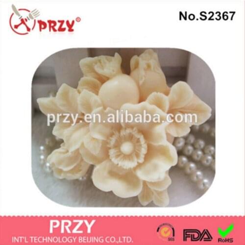 PRZY Soap Molds Cake Molds Moulds Multipurpose Aroma Stone Rubber Eco-friendly 001 Flower and Leaves Shape 3D Silicone