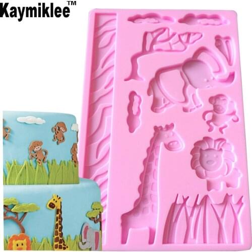R018 Zoo Animal Silicone Mold Soft Fondant Mould Cake Decorating Tools Chocolate Gumpaste Mold, Sugarcraft, Chocolate Mold