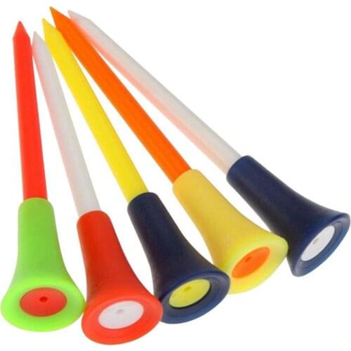 Multi Color Plastic Golf Tees 83mm Durable Rubber Cushion Drop Send Random Shipping Tee Golf Top E5H3