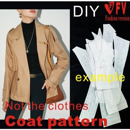 Cutting pattern womens fashion short windbreaker jacket pattern clothing production drawings BFY-341