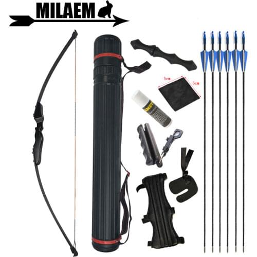 30lbs Archery Recurve Bow And Arrow Set Arrow Quiver Straight Bow Fiberglass Arrow Protective Gear Shooting Hunting Accessories