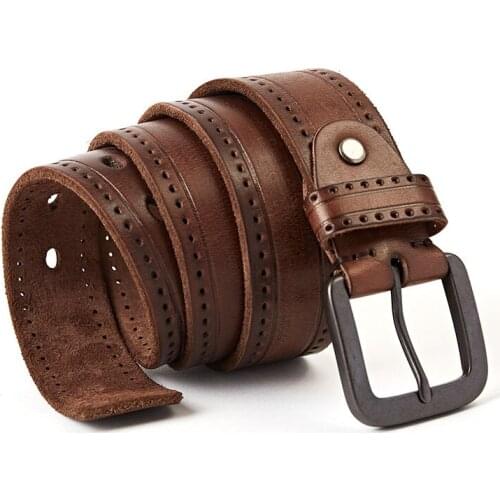 Fashion New Belts For Men 100% Genuine Leather Cowskin Belt pin Buckle High Quality Business Male Mens Belts Cintura Donna