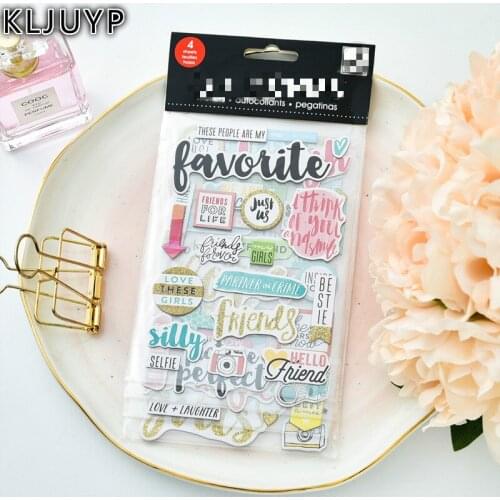 KLJUYP My Friends 3D Die Cut Self-adhesive Stickers for Scrapbooking Happy Planner/Card Making/Journaling Project