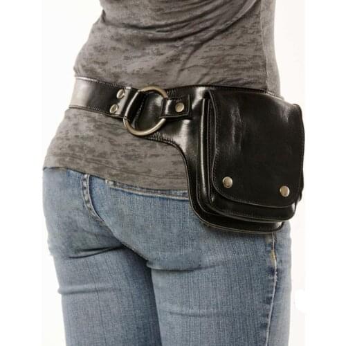 Medieval renaissance adult Viking Knight pirate cosplay leather vintage pocket belt clothing bag