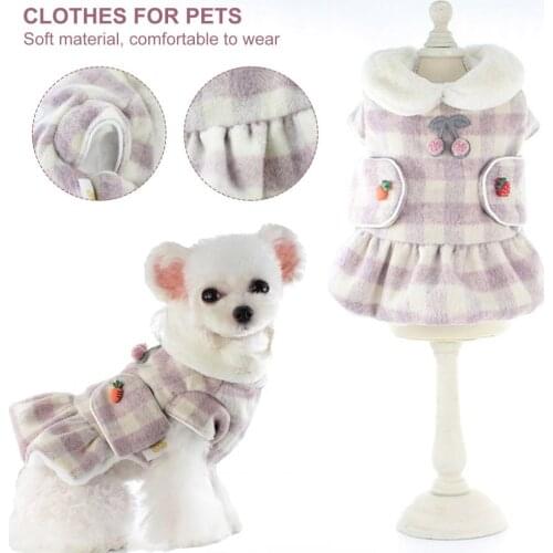 Comfortable Stylish Beautiful Pet Dog Short Sleeve Dress Button Closure Pet Clothes Fine Workmanship for Winter