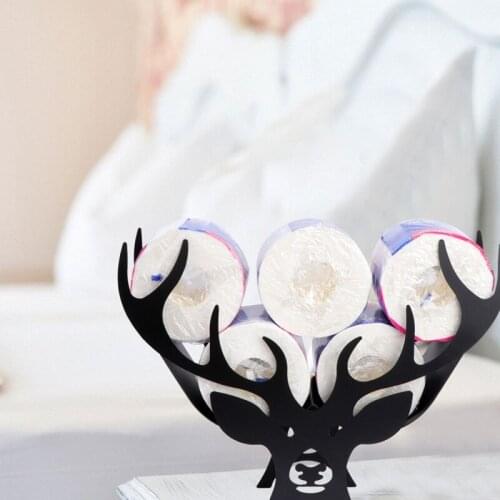 Black Cow Toilet Roll Paper Holder Bathroom Iron Paper Towel Stand Cartoon Crafts Roll Paper Organizer for Living Room