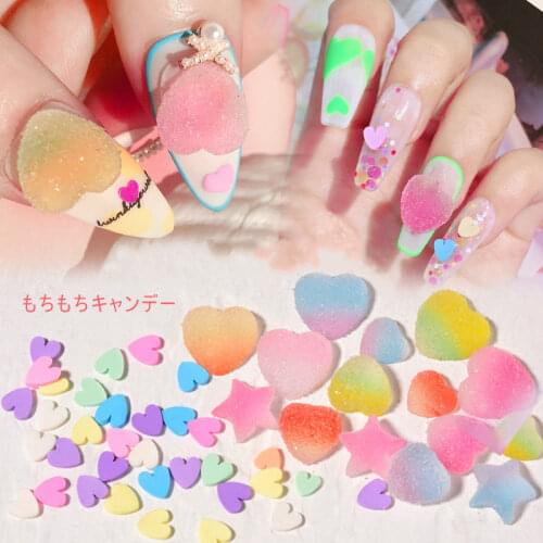 Nail Art Jewelry Fudge Nail Decoration Mixed Color Peach Heart Soft Pottery Candy Color DIY Nail Diamond Jewelry