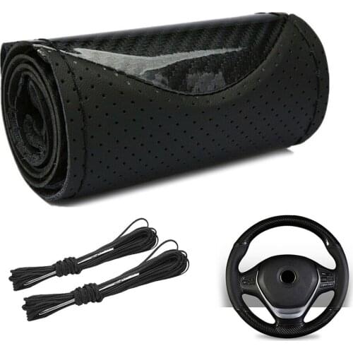 Parts Steering wheel cover Replacement With Needles&Thread 15\\\\\\\\\\\\\\\"/38cm Black