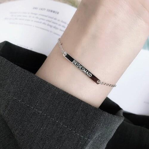 100% Real Silver 925 Sterling Silver Custom Name Bracelet Engrave Letters Adjustable Bangles For Women ID Tag Memory Gift