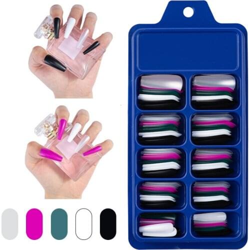 1 Box of 100Pcs Full Cover Coffin Nails Long Acrylic Ballerina False Nail Tips Stiletto Artificial False Nails Press On Nails