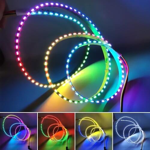 1m/2m SK6812 4020 LED Side Emitting LED Strip DC5V 60 72 120 144leds/m 5mm 8mm PCB width WS2812B IC Addressable Thin Light Tape