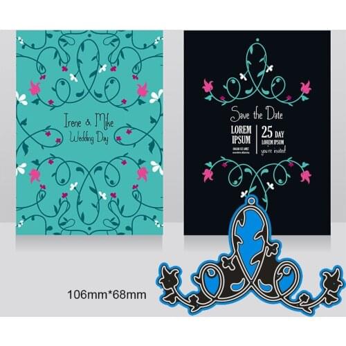 106*68mm Flower branches twine New Arrival Frame Cutting Dies Stencil DIY Scrapbooking Photo Album Embossing Paper Card