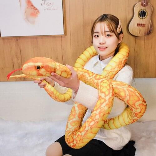 110-300cm Simulation Snakes Plush Toy Giant Long Snake Stuffed Animal Plushie Funny Tricky Friends Halloween Children Gif