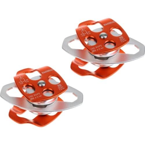 2Pcs 32kN Large Movable Pulleys for Rigging Arborist Tree Lift Shafts