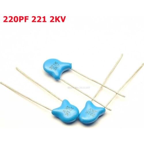 20PCS/Lot 220pF 221 2KV 0.22nF High Voltage Ceramic Disc Capacitor Capacitance Wholesale Electronic