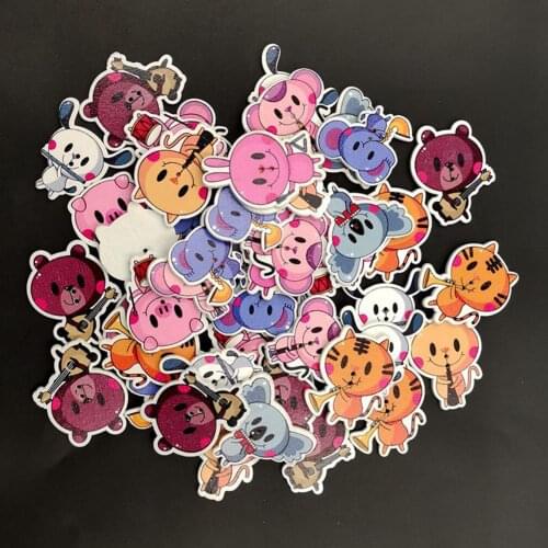 50Pcs Cartoon Bear Tiger Hole Wooden Buttons Clothes Bag Sewing Accessory