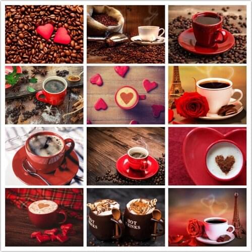 5d Diy Diamond Painted Cross Set Diamond Mosaic Embroidery Coffee Cup 3d Painting Round Diamond Gift