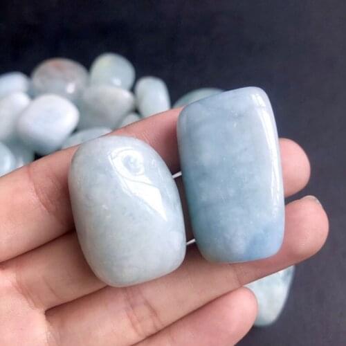 Aquamarine tumbled stone mineral crystals healing reiki fish tank decoration