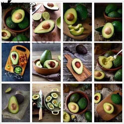 Fruit Diamond Painting Avocado Cross Stitch Embroidery Mosaic Kit 5D Diy Manual Inlaid Craft Gift Design Home Decoration