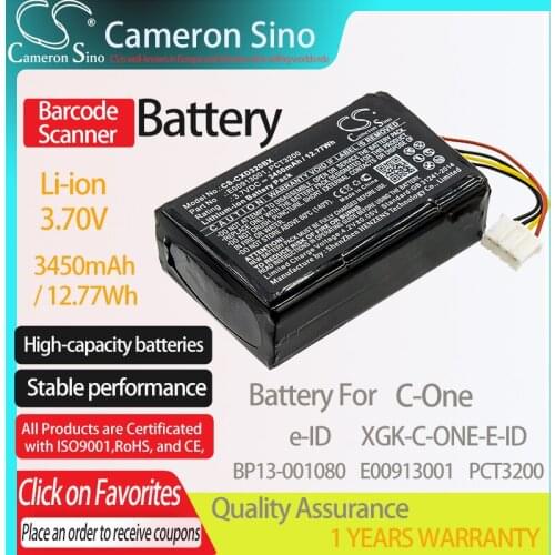 CameronSino Battery for C-One e-ID XGK-C-ONE-E-ID fits C-One BP13-001080 E00913001 Barcode Scanner battery 3450mAh/12.77Wh 3.70V