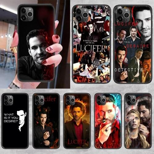 Lucifer TV Phone Case Cover Hull For iphone 5 5s se 2 6 6s 7 8 12 mini plus X XS XR 11 PRO MAX black fashion cell cover tpu Etui