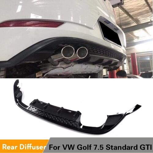 Black PP Rear bumper lip spoiler diffuser For Volkswagen VW Golf 7 7.5 MK7 standard And GTI 2017 2018 Four Outlet