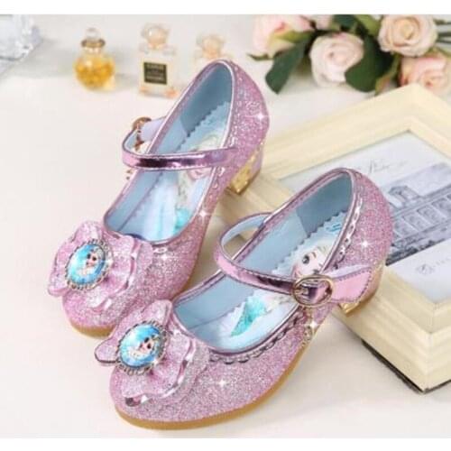 Disney else dancing and party shoes for girls spring flat else shoe 3~15 years old bling and fashion kids girls leather shoes