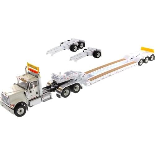 DM-71015 1:50 International HX520 Tandem Day Cab Tractor with XL 120 Lowboy Trailer in white