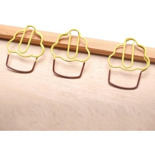 Two Color Cake Pin Convenient Red Heart Office Stationery Special Shaped Paper Clip Note Holder Paper Clips Decorative Klips