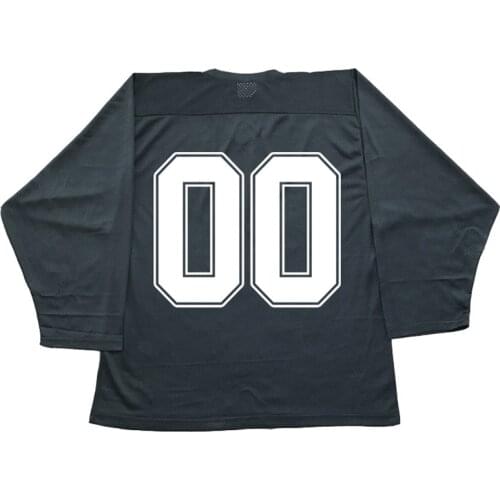 100% polyester black practice ice hockey jersey with a number(pls leave note for number you want, if not, we'll print 0)
