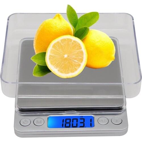 3000g 0.1g Electronic Scale 3kg Digital Scales Pocket Platform Scale Weight Balance Jewelry Weighing with 2 Trays