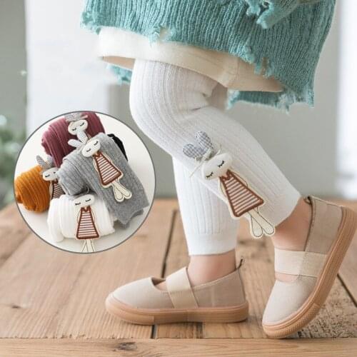 1 to 8 years autum cotton girls leggings cute big rabbit girl trousers high quality soft knitted pants for childrens legging