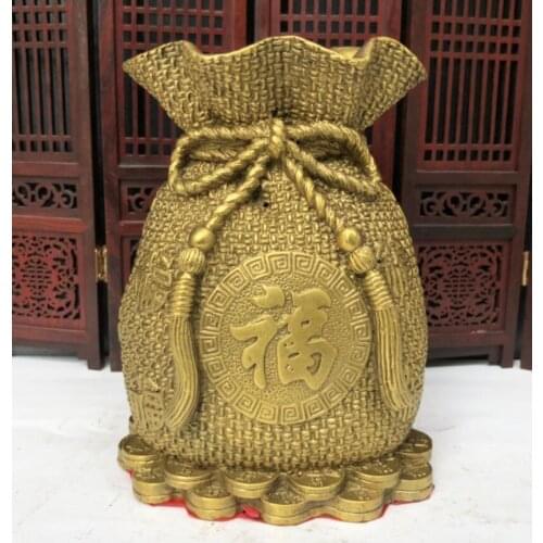 China seiko brass money bag crafts statue