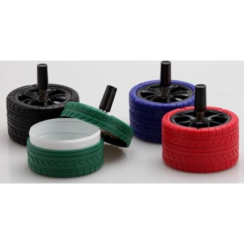 Creative Car Tire Ashtray Pressing Rotate Style Metal Cigarette Ashtray Fashion Home Furnishings Ornaments Ash Tray Ashtrays