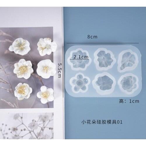 Resin Crystal Epoxy Mold Small Flowers Decorations Casting Silicone Mould DIY Crafts Jewelry Making Tools