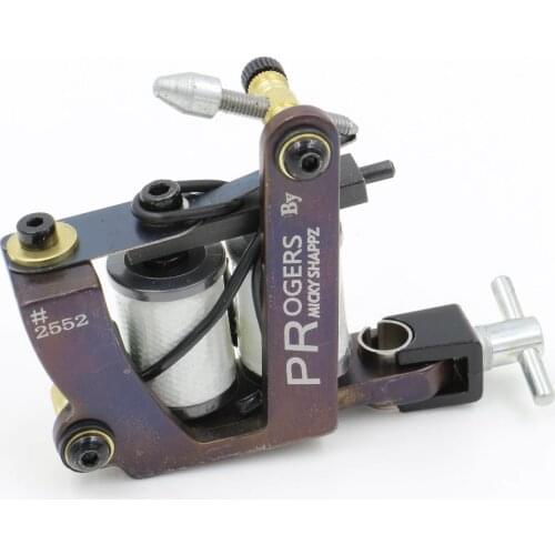 Best Coil Tattoo Machine maquiagem gun Tattoo Machines 10 Wrap Coils Tatoo Gun Steel Tattoo Frame cane For Shader Free shipping