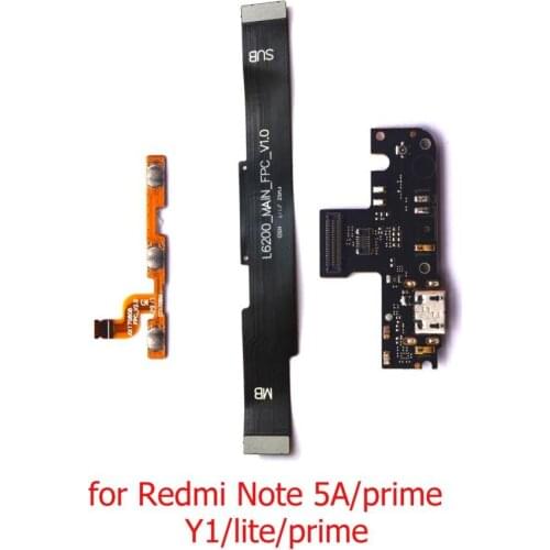Power volume main mother board USB charging charger board connector flex cable For Xiaomi Redmi Note 5A prime Y1 Y1 lite