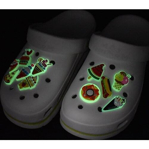 Fashion Luminous Birthday Cake Shoe Strap Novelty Ice Cream Shoe Biscuit Accessories Garden Shoe Decoration